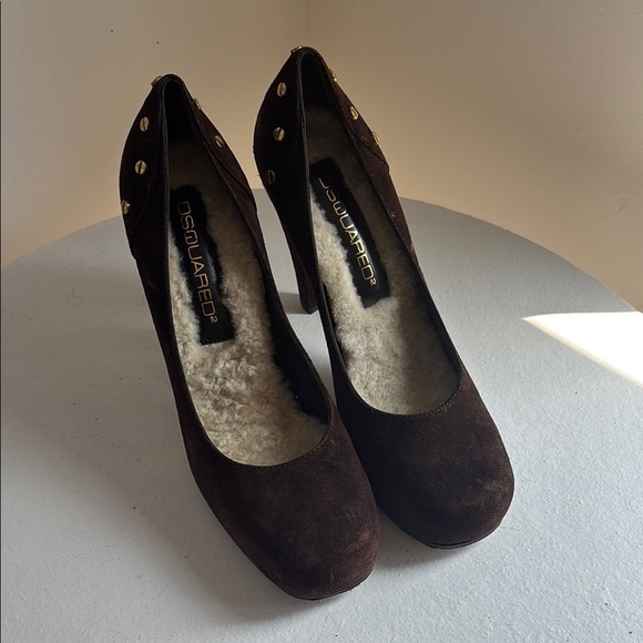 DSQUARED 2 Elegant Brown Suede Heels 8 - Picture 3 of 8